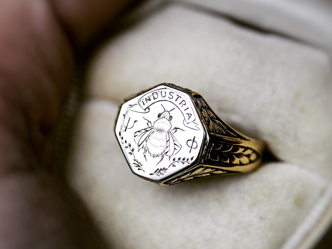 market square jewelers custom engraving signet ring