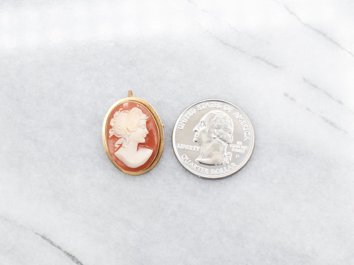 Oval Cut Cameo Brooch or Pendant