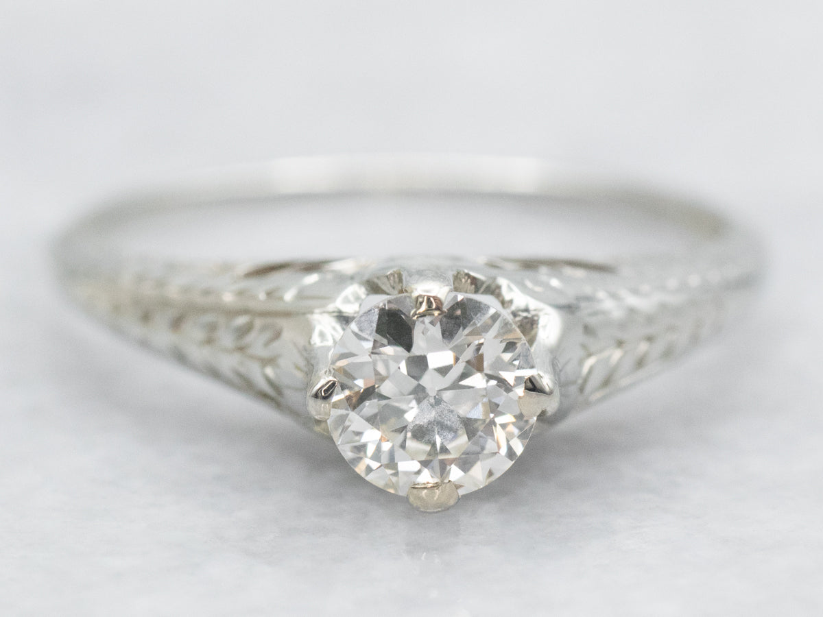 Old European Cut Diamond Solitaire Engagement Ring