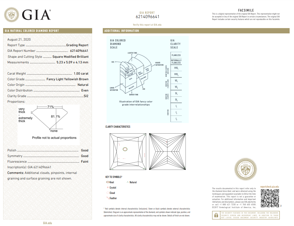 Modern GIA Champagne Princess Cut Diamond Engagement Ring