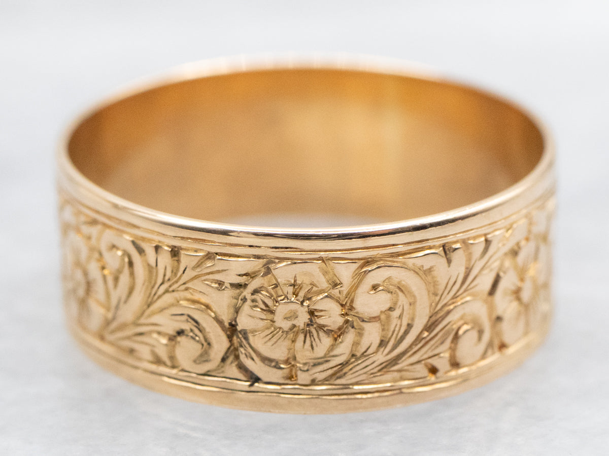 Ornate Floral Pattern Cigar Band