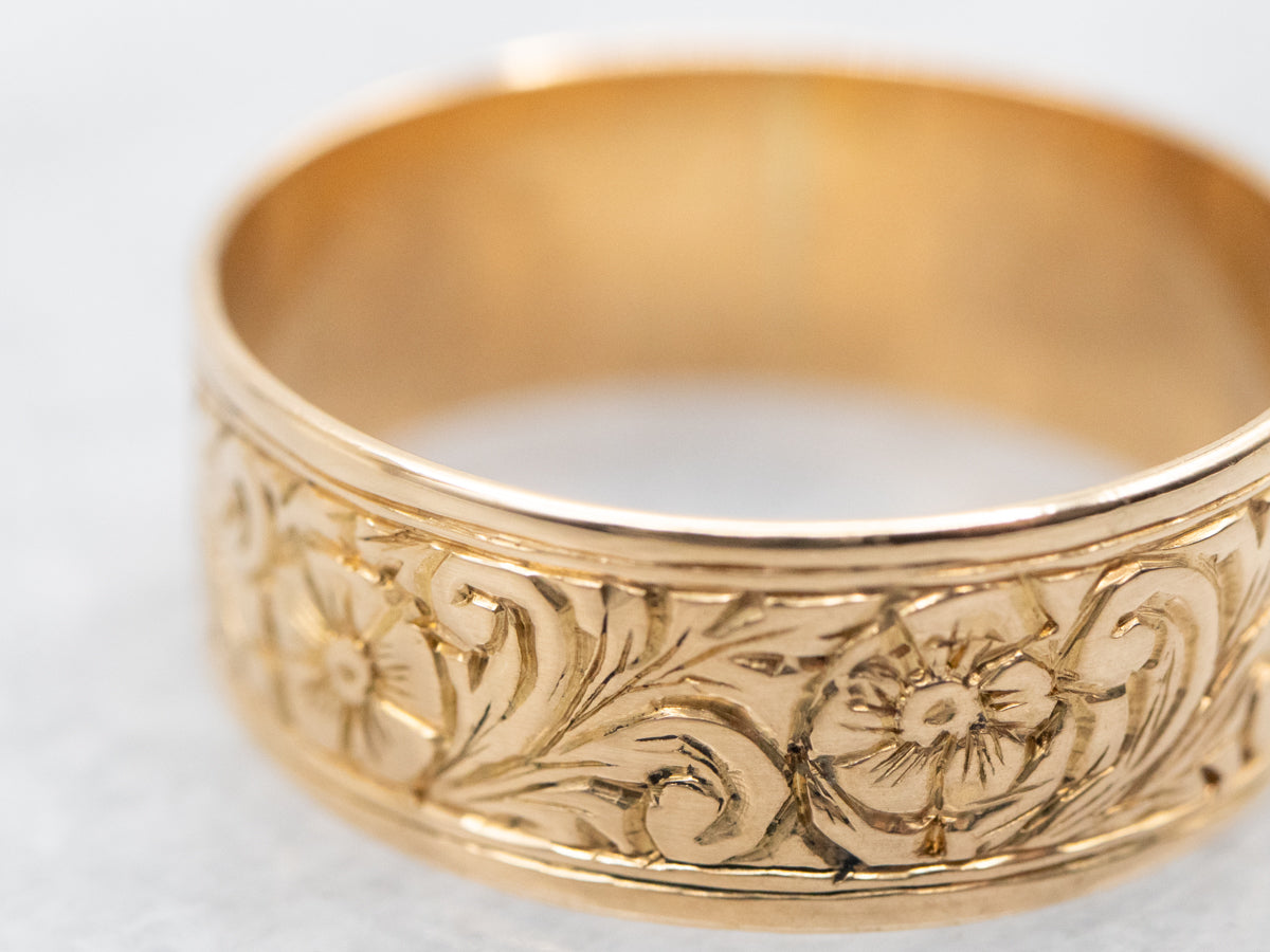 Ornate Floral Pattern Cigar Band