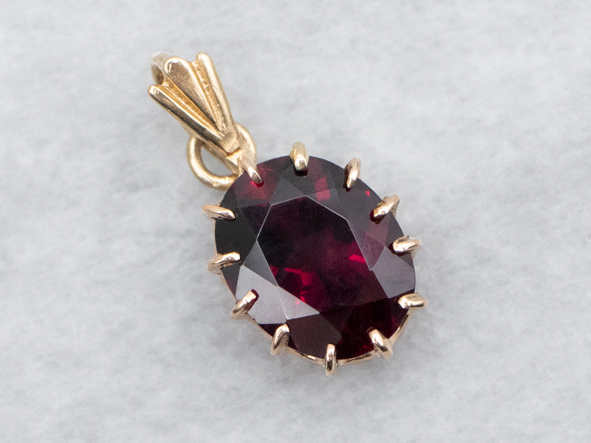 Classic Garnet Solitaire Pendant