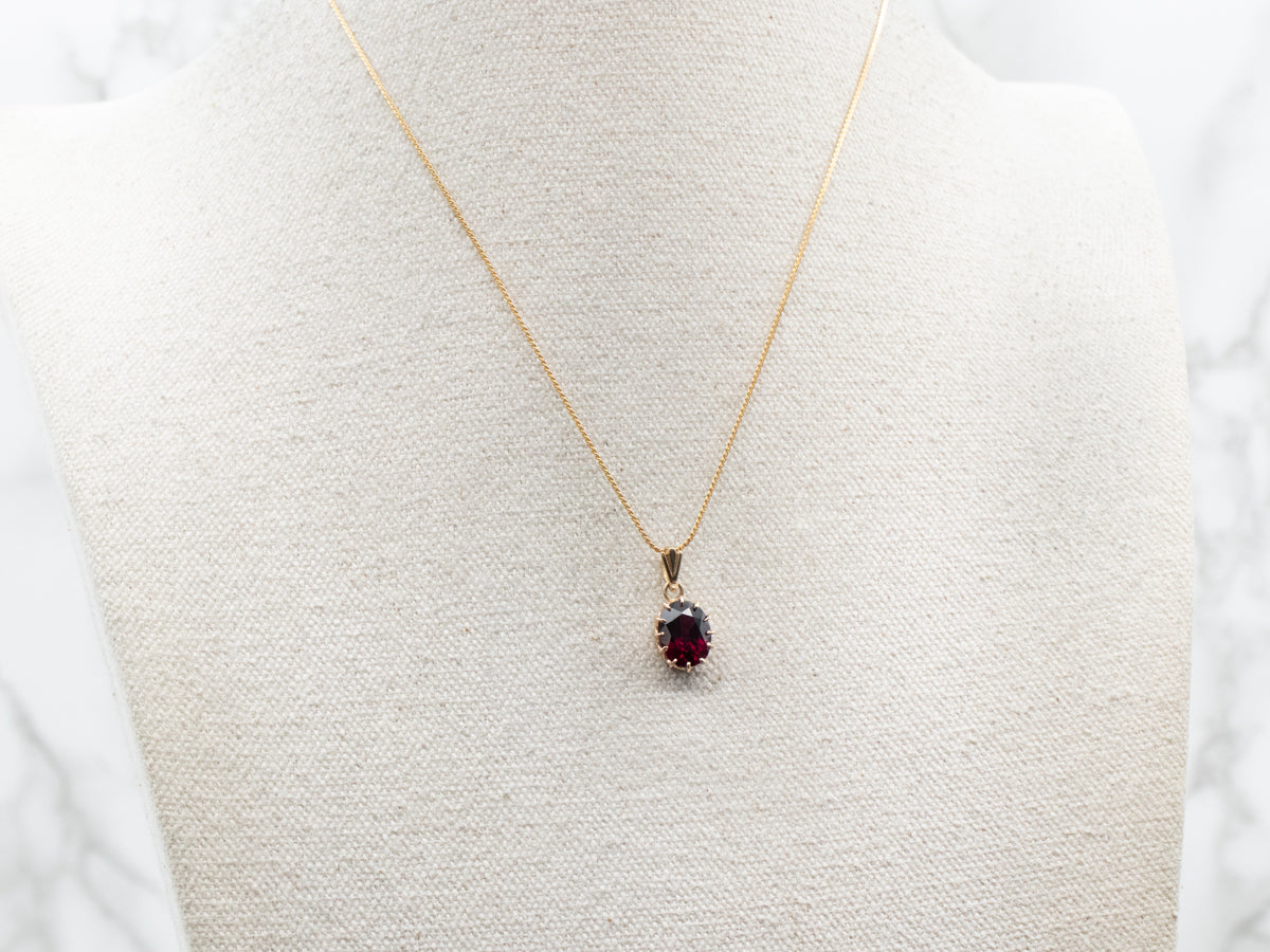 Classic Garnet Solitaire Pendant