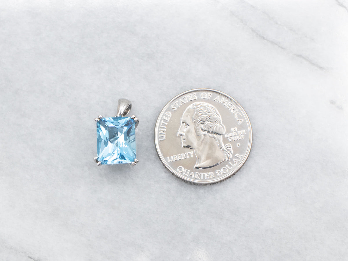 Fancy Cut Blue Topaz Pendant