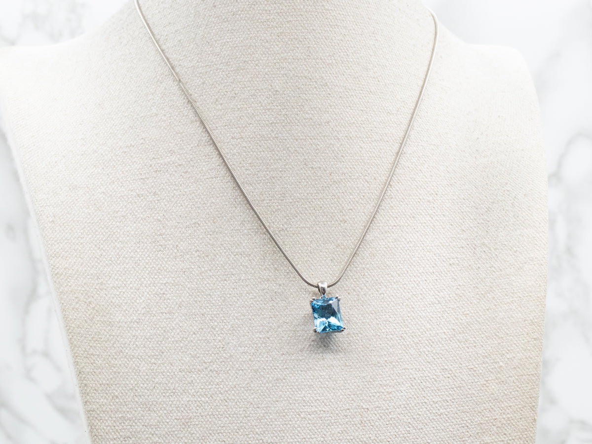 Fancy Cut Blue Topaz Pendant