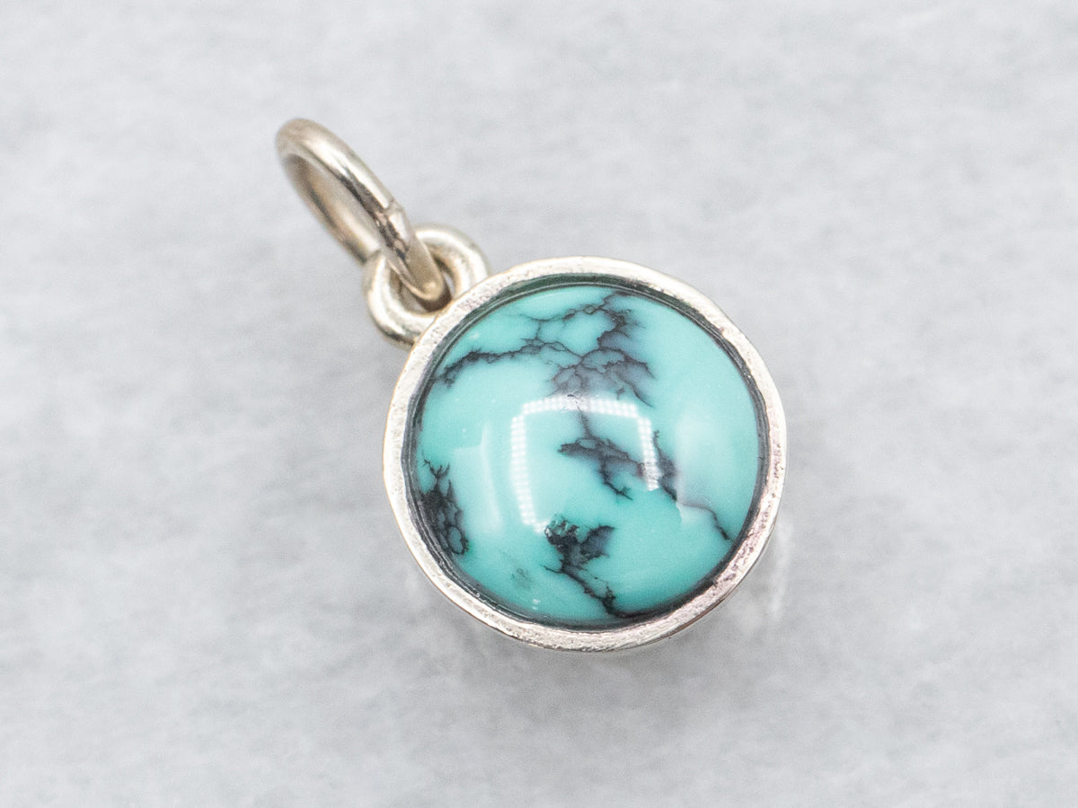 Simple Gold Bezel-Set Turquoise Pendant