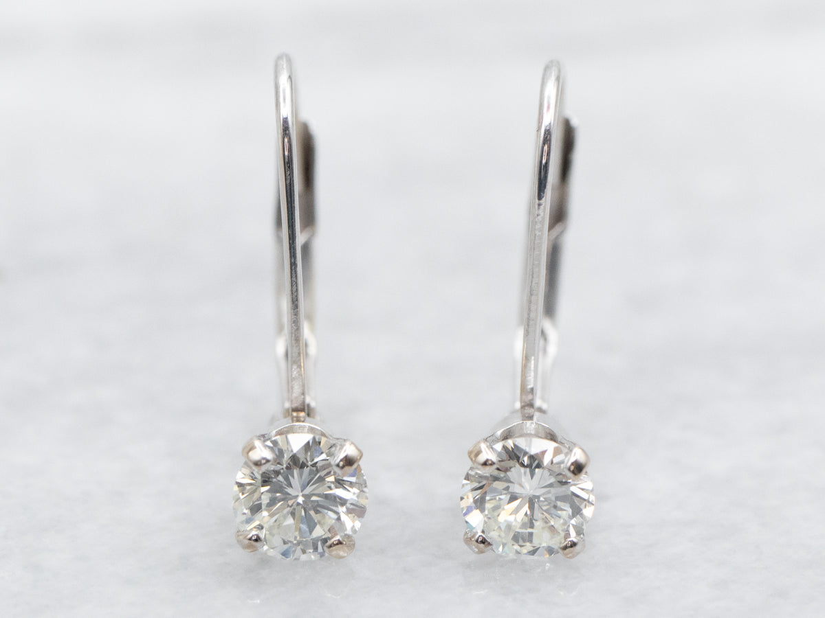 White Gold Diamond Drop Earrings