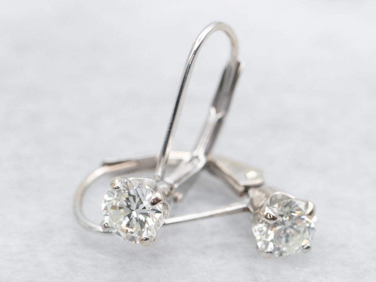 White Gold Diamond Drop Earrings