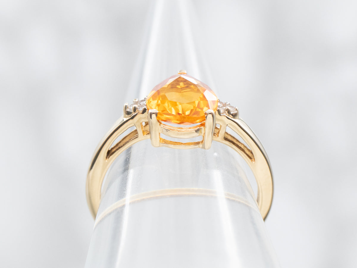 Citrine and Diamond Statement Ring