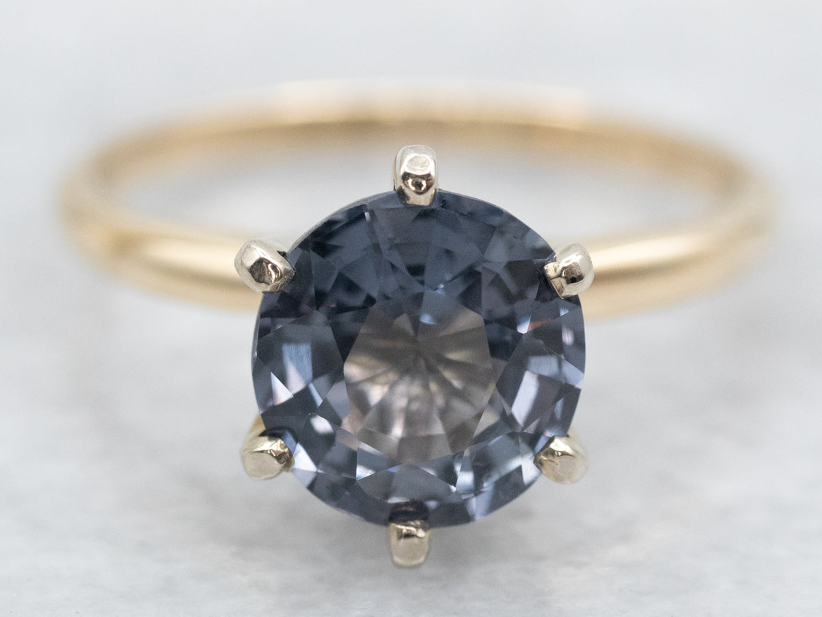 Simple Round-Cut Purple Spinel Ring