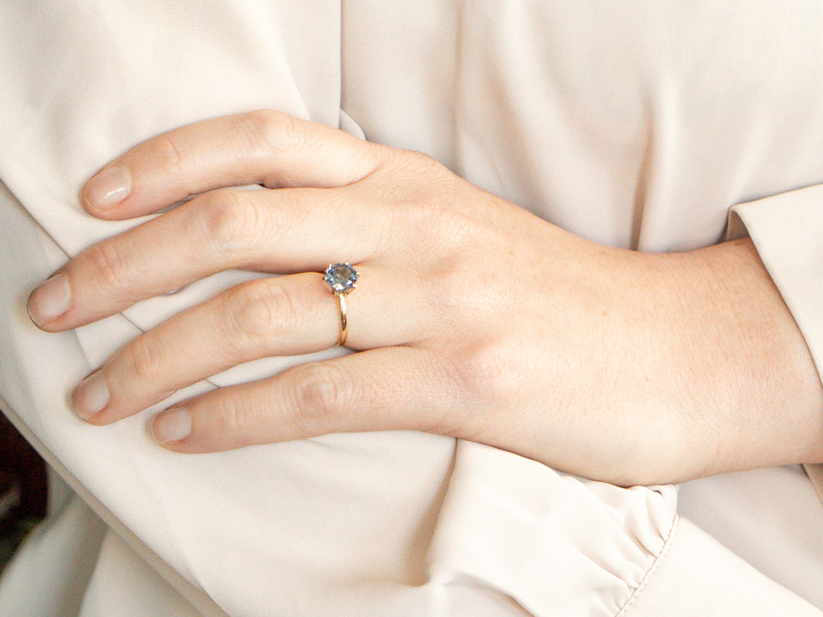 Simple Round-Cut Purple Spinel Ring