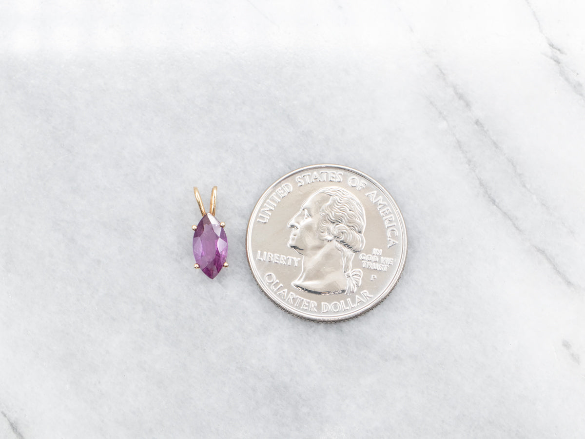 Marquis Cut Pink Sapphire Solitaire Pendant