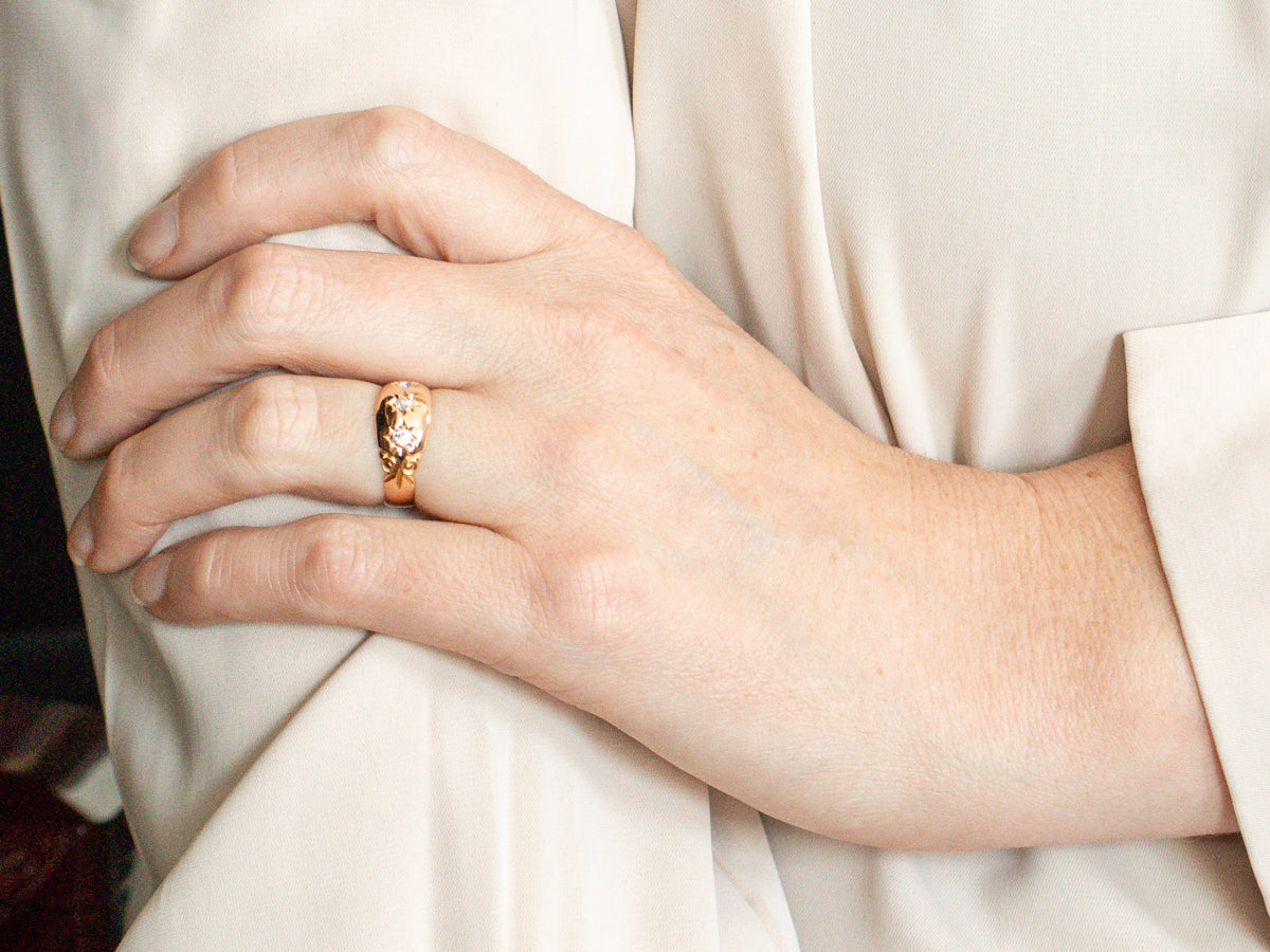 Old Mine Cut Diamond Domed Ring