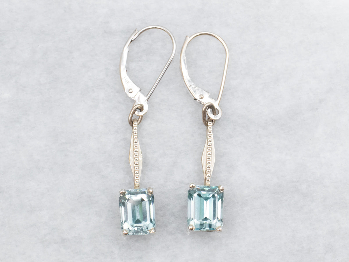 Blue Zircon Drop Earrings