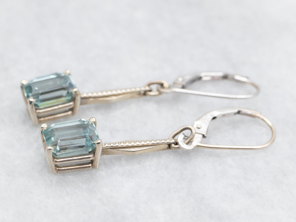 Blue Zircon Drop Earrings