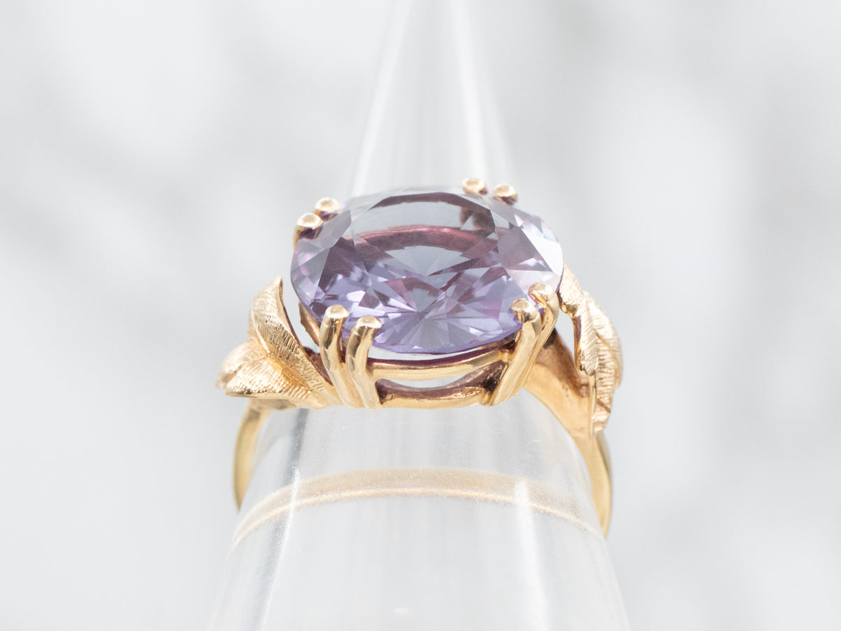 Vintage Synthetic Alexandrite Botanical Ring