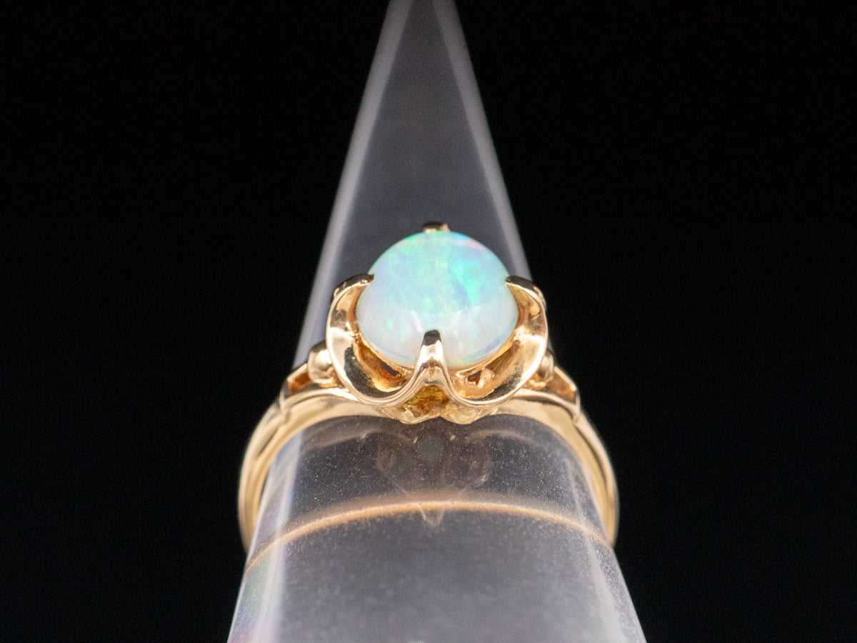 Vintage Buttercup Set Opal Ring