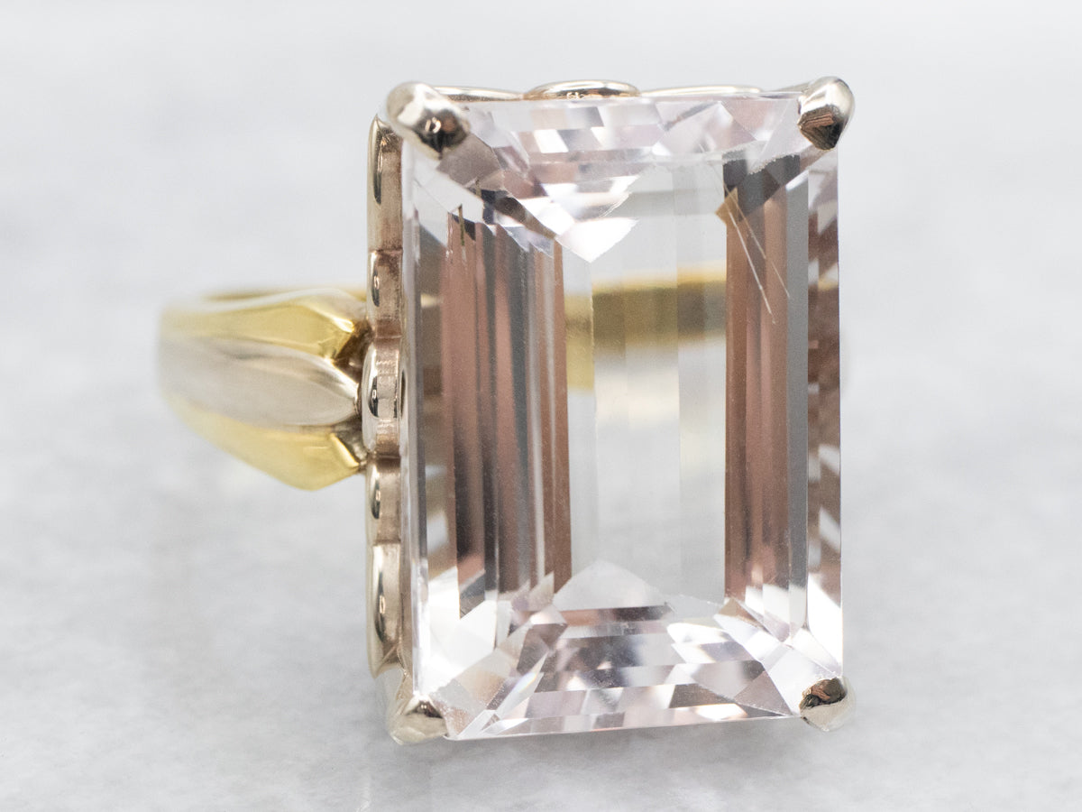 Two Tone Kunzite Cocktail Ring