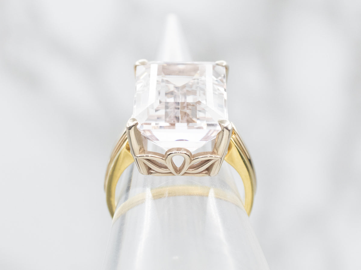 Two Tone Kunzite Cocktail Ring