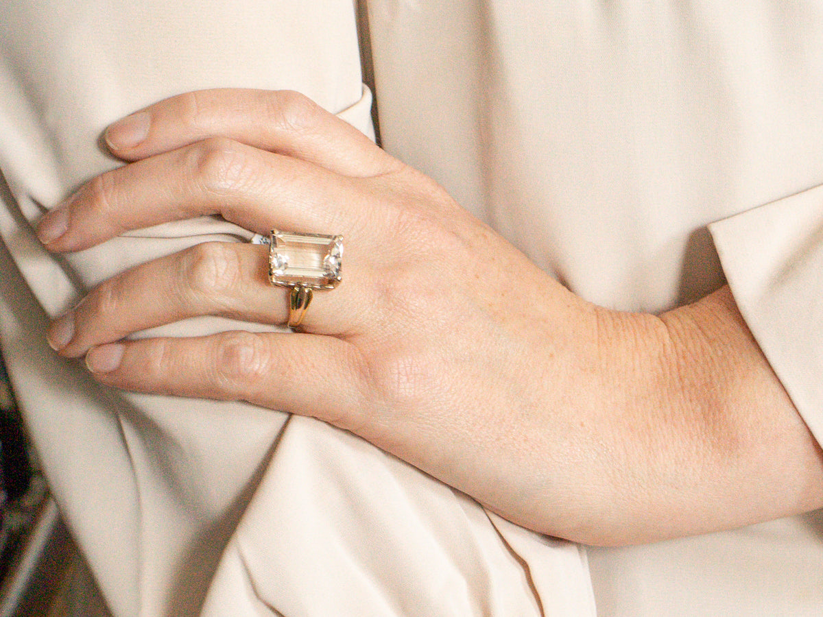 Two Tone Kunzite Cocktail Ring