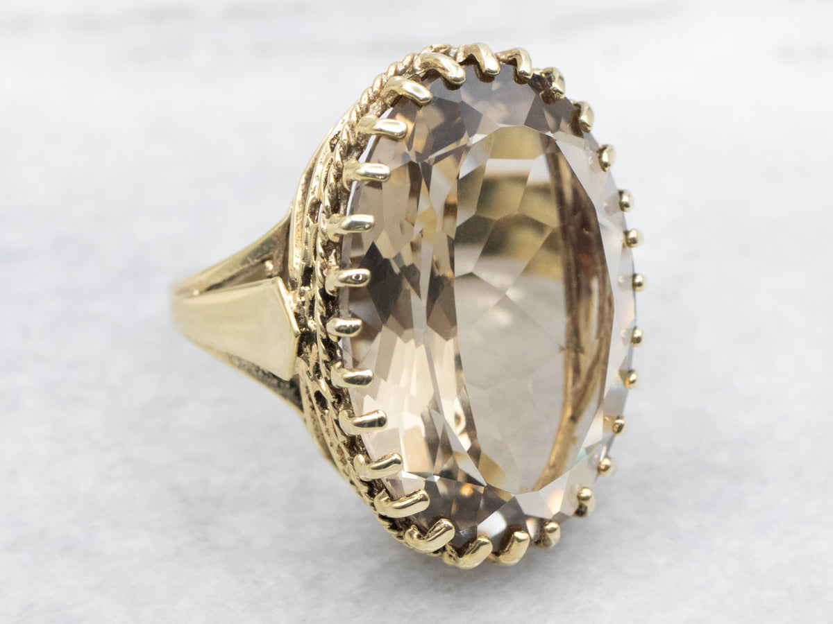 Vintage Smoky Quartz Cocktail Ring