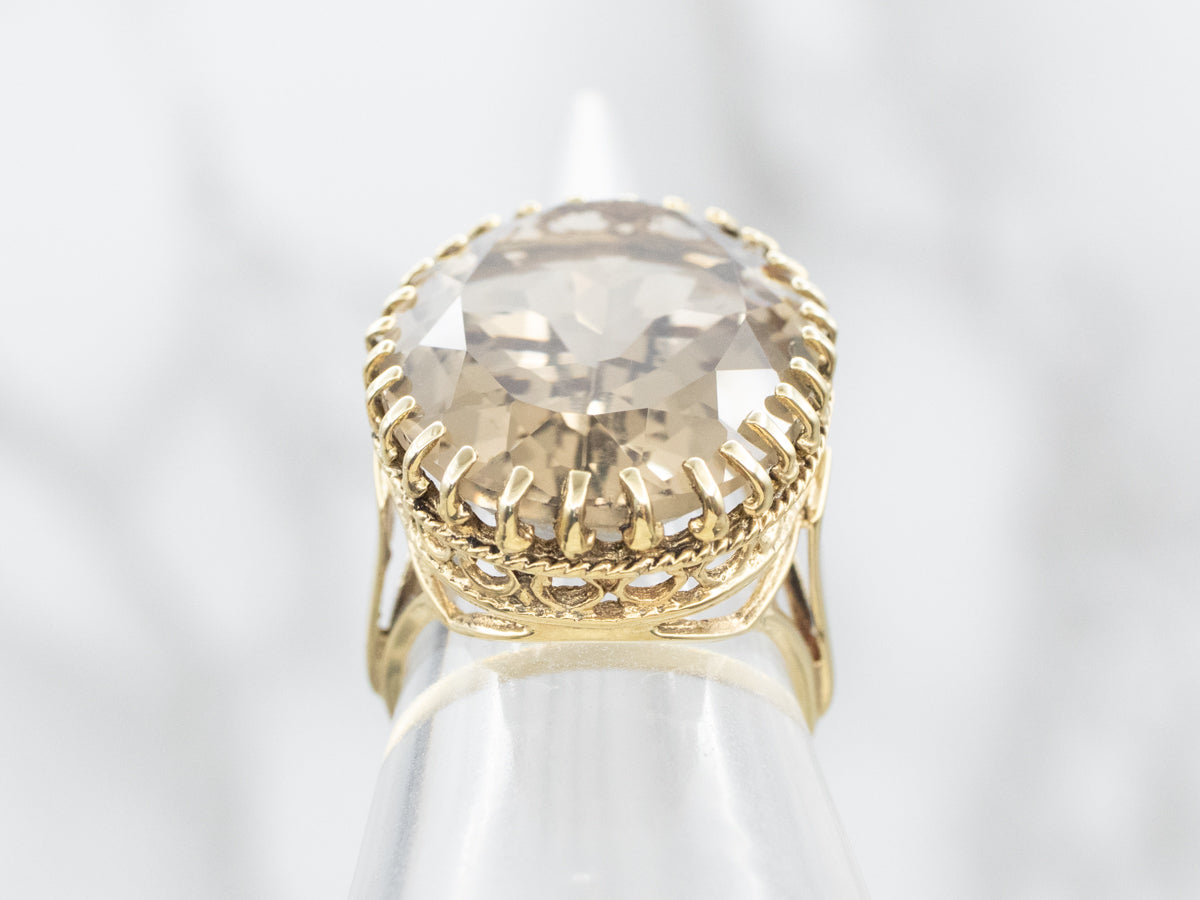 Vintage Smoky Quartz Cocktail Ring