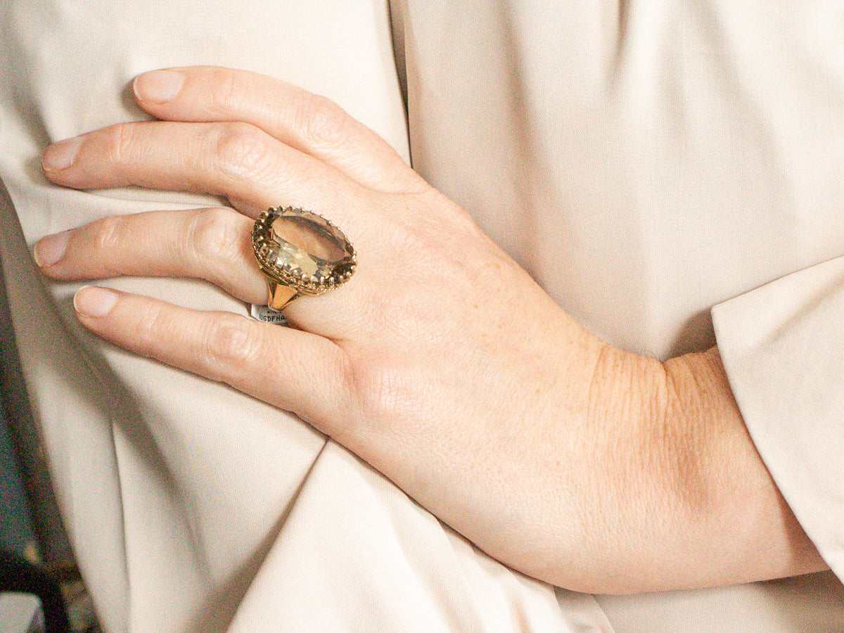 Vintage Smoky Quartz Cocktail Ring