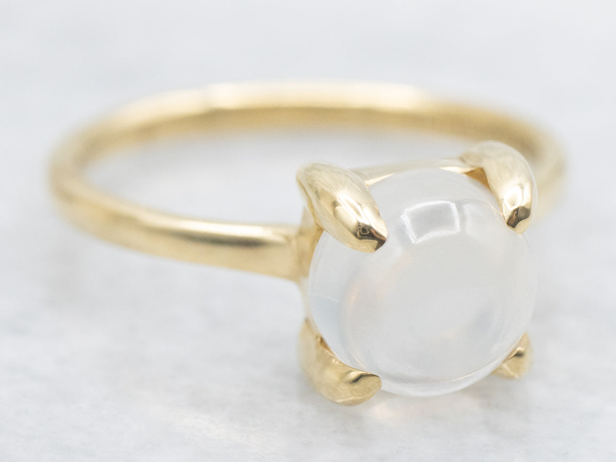 18K Gold Tiffany & Co. Moonstone Solitaire Ring