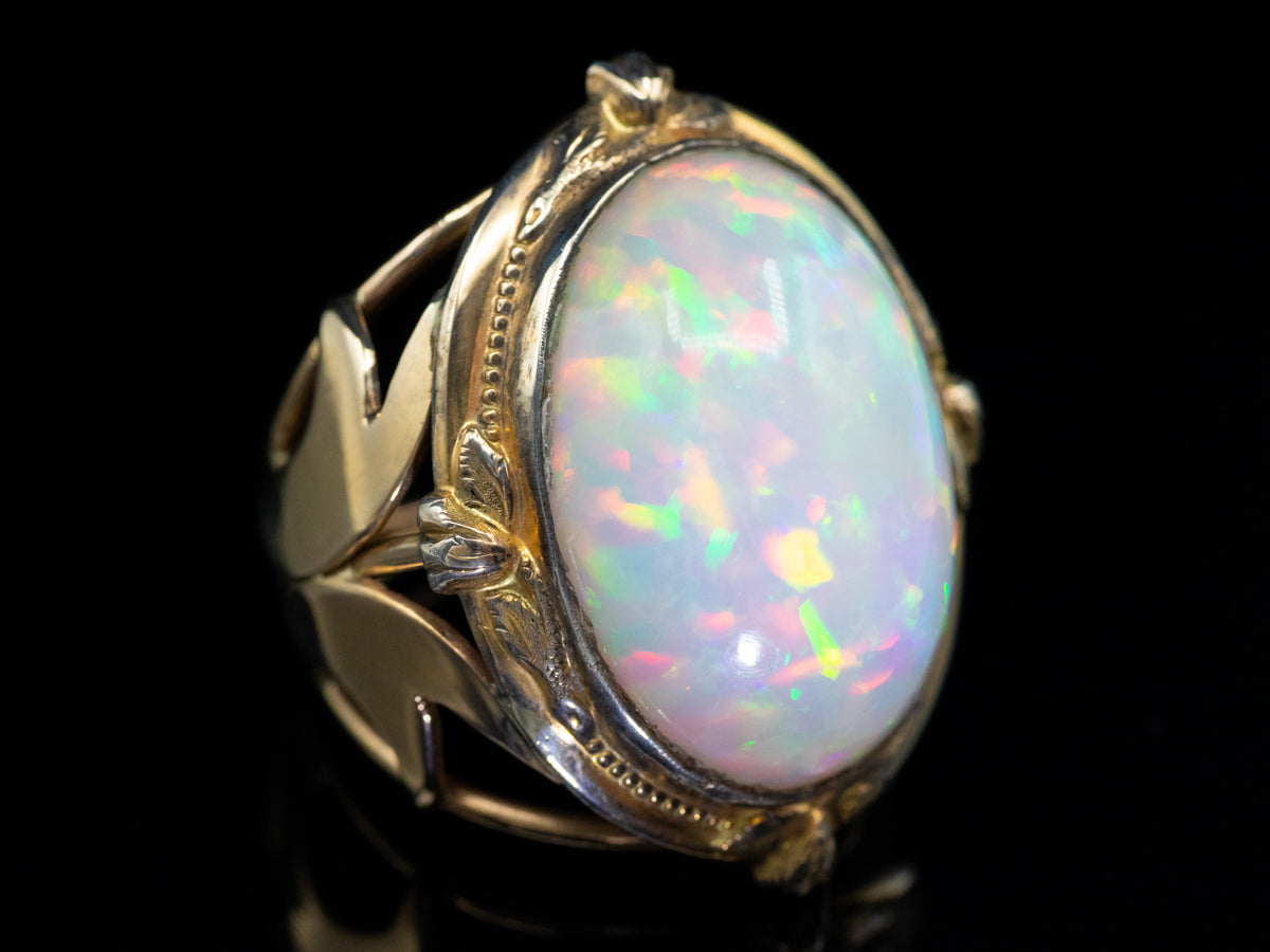 Ethiopian Welo Opal top Men's Ring