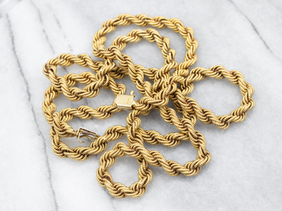 Beautiful Yellow Gold Chunky Rope Twist Chain