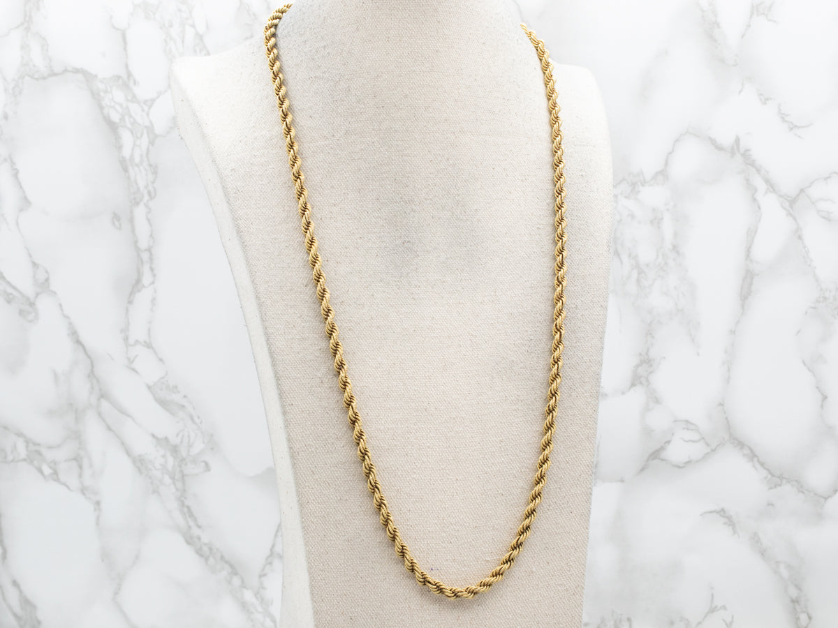 Beautiful Yellow Gold Chunky Rope Twist Chain