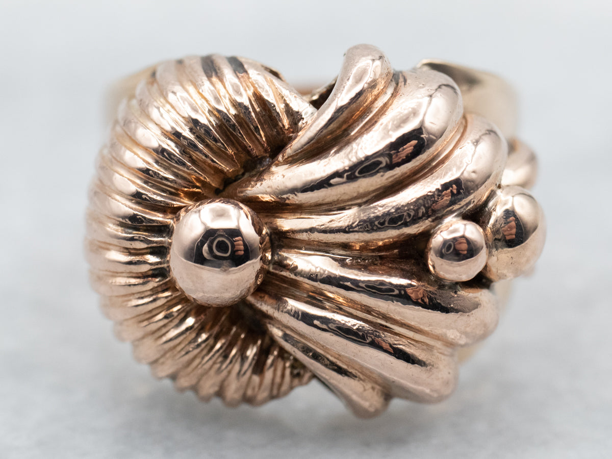 Mid Century Rose Gold Statement Ring