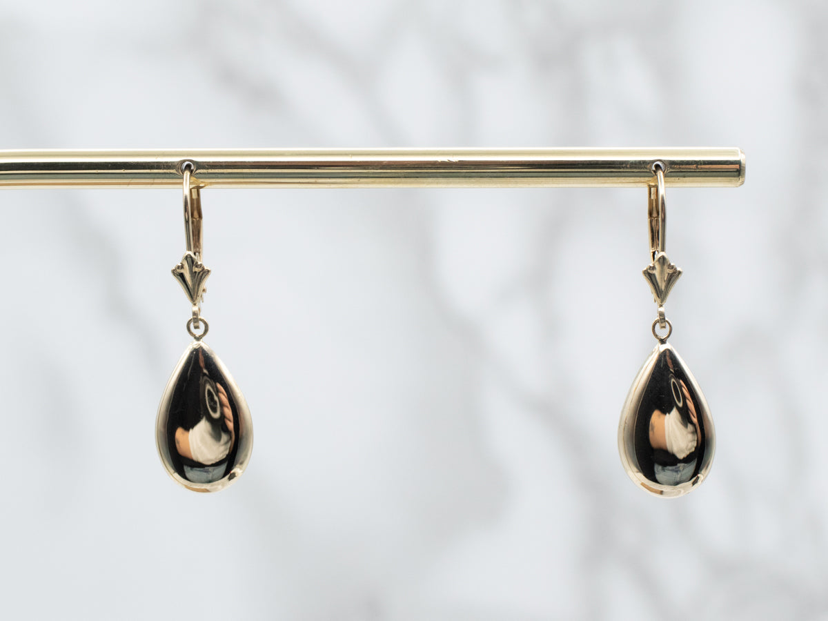 Yellow Gold Teardrop Drop Earrings