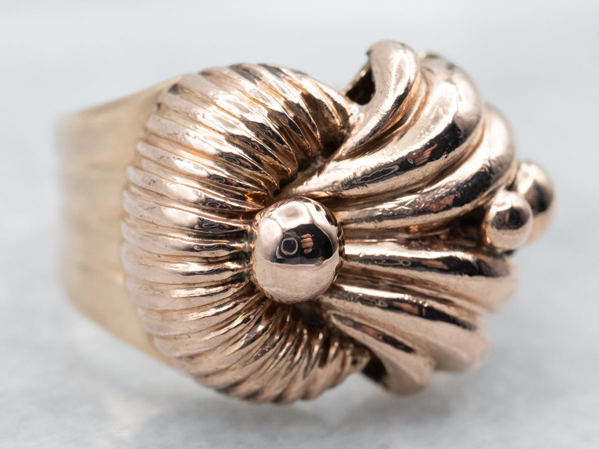 Mid Century Rose Gold Statement Ring