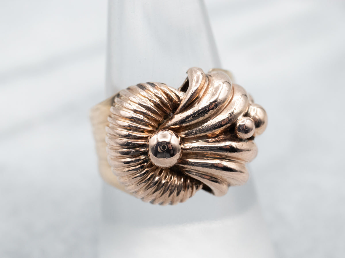 Mid Century Rose Gold Statement Ring