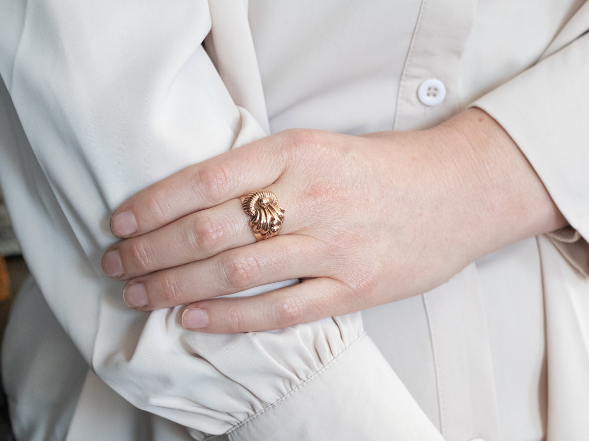 Mid Century Rose Gold Statement Ring