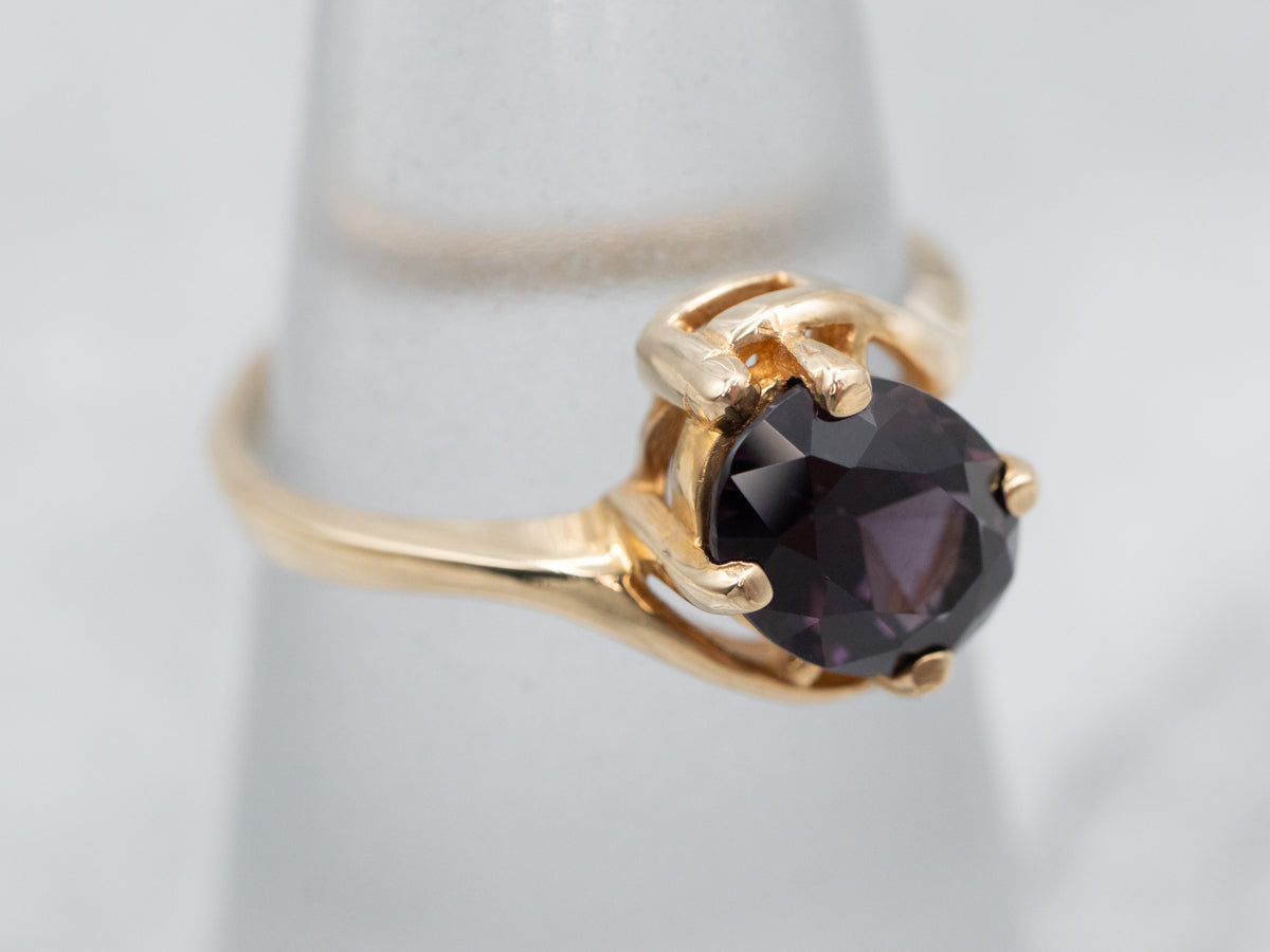 Stunning Gold Purple Spinel Bypass Ring