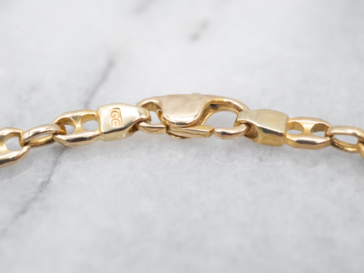 14K Yellow Gold Marine Chain Bracelet