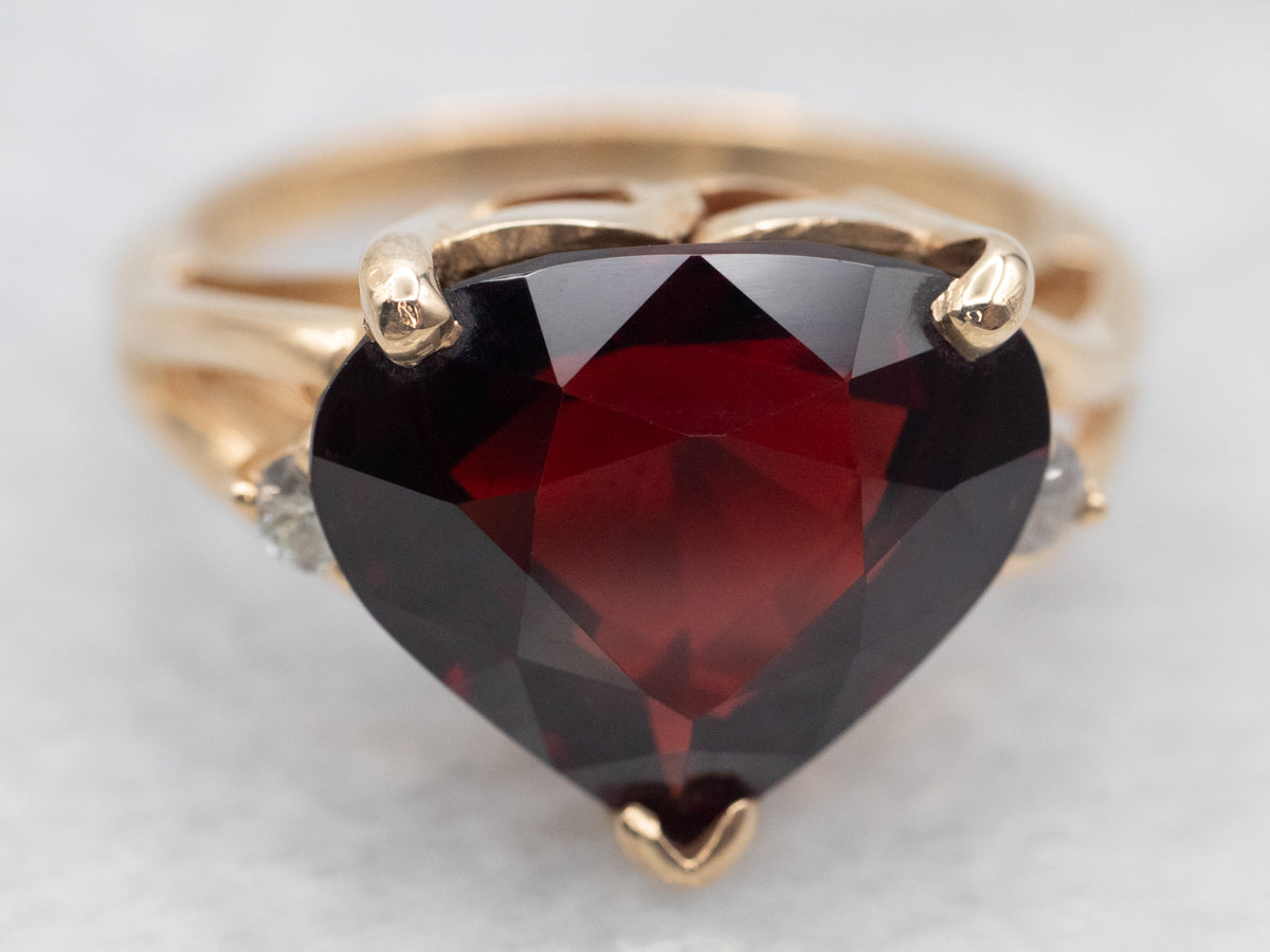 Pyrope Garnet and Diamond Cocktail Ring