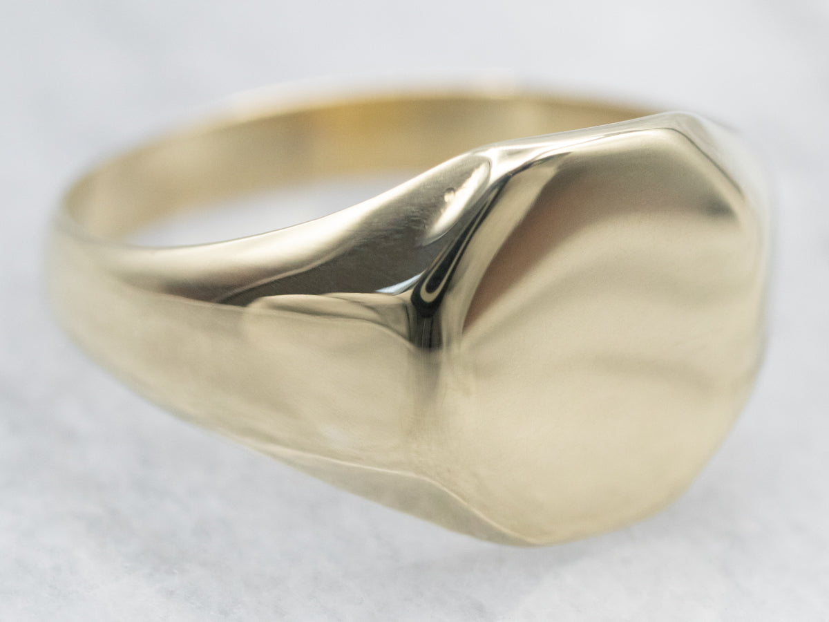 Yellow Gold Octagonal Signet Ring