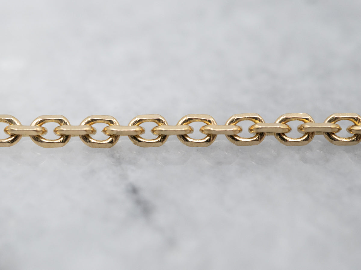 Long Polished Gold Cable Chain