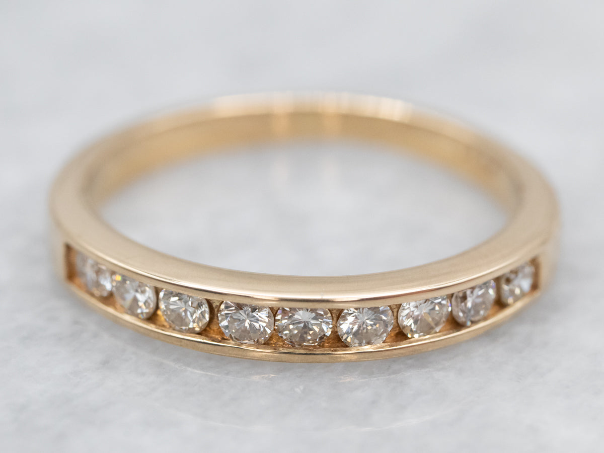 Sparkling Gold Channel Set Diamond Band