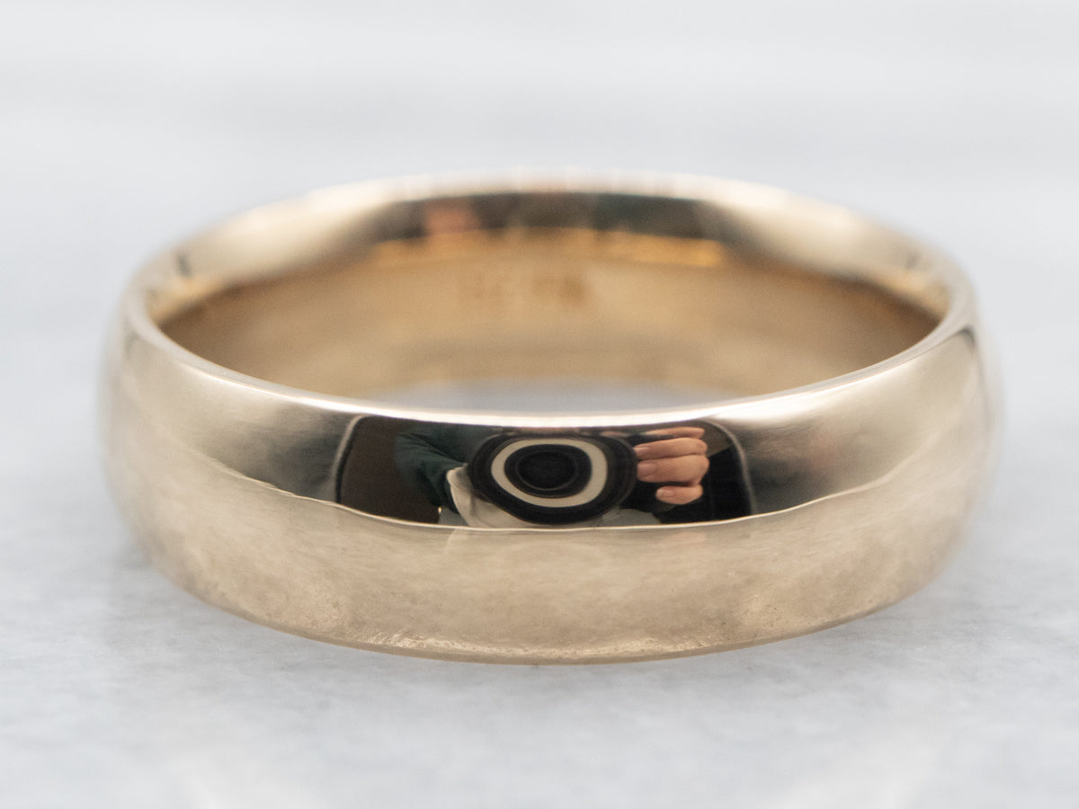 Unisex Polished Wide Gold Band