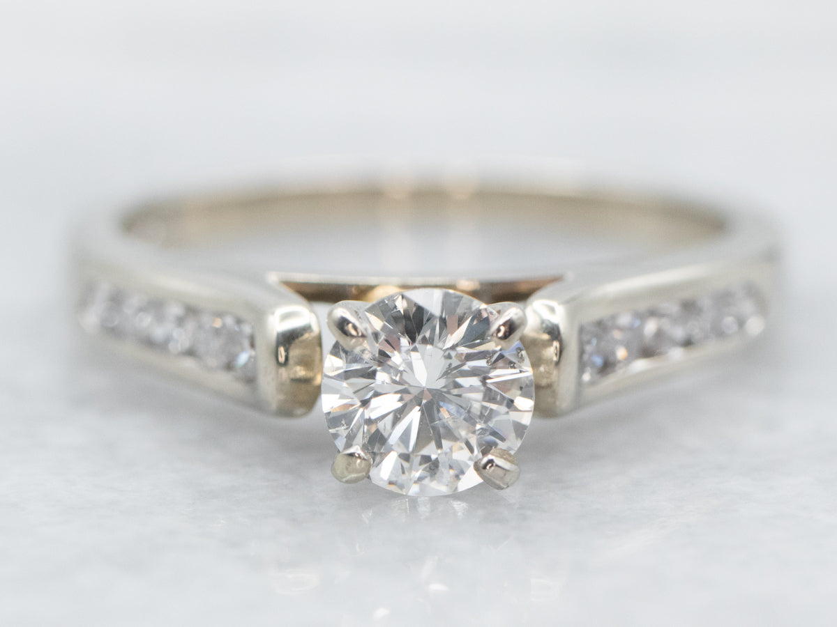 Modern Round Brilliant Diamond Engagement Ring