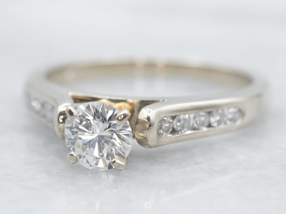 Modern Round Brilliant Diamond Engagement Ring