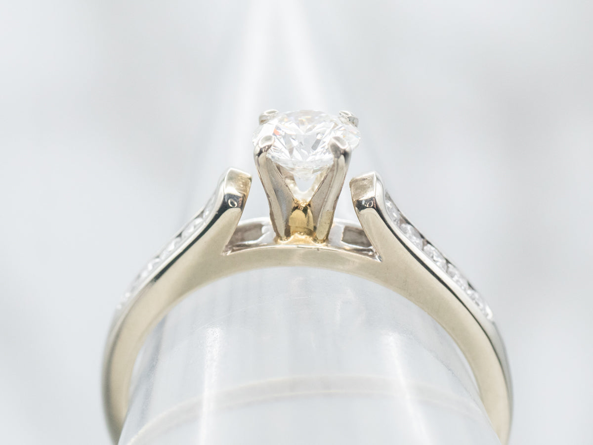 Modern Round Brilliant Diamond Engagement Ring