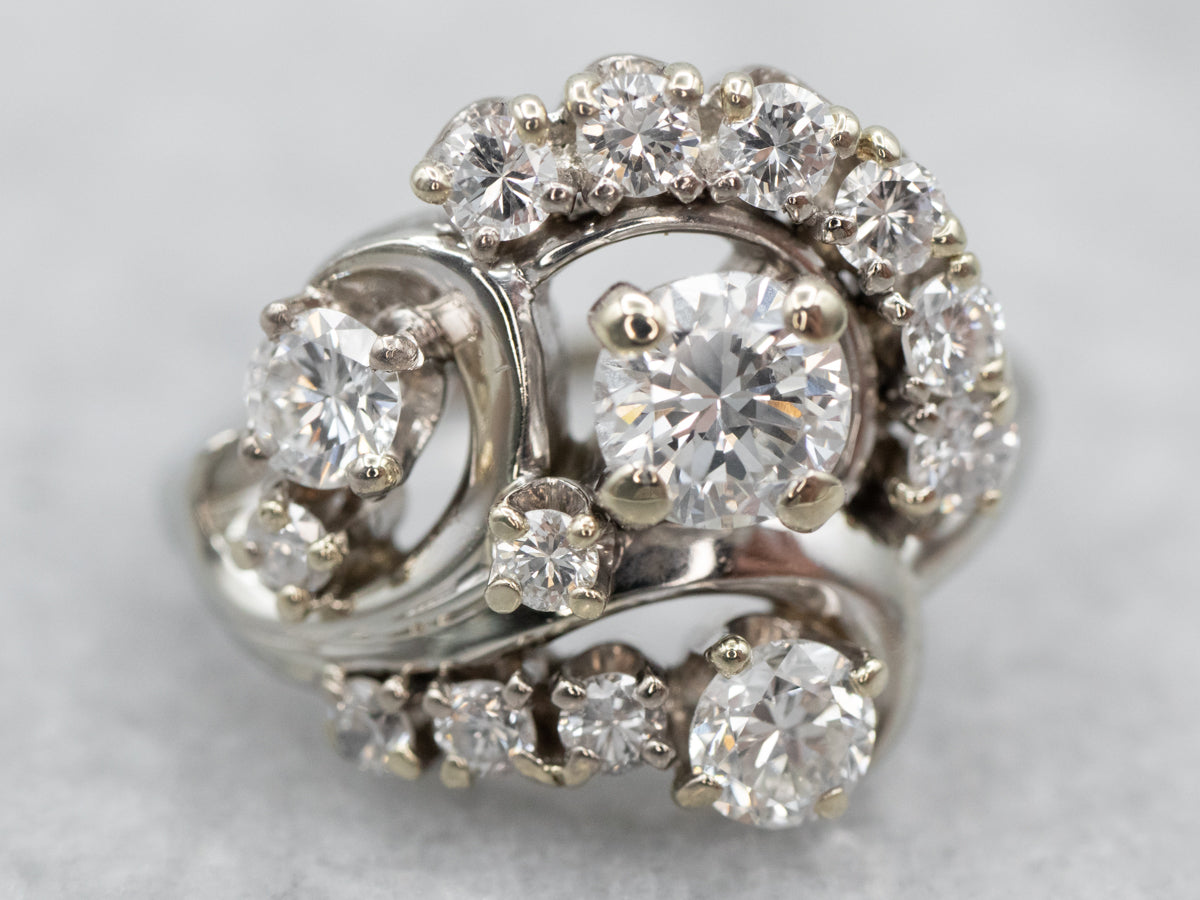 Stunning Diamond Cluster Engagement Ring