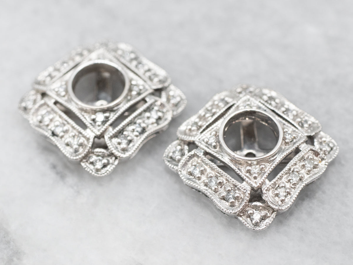 Classic White Gold Diamond Earring Jackets