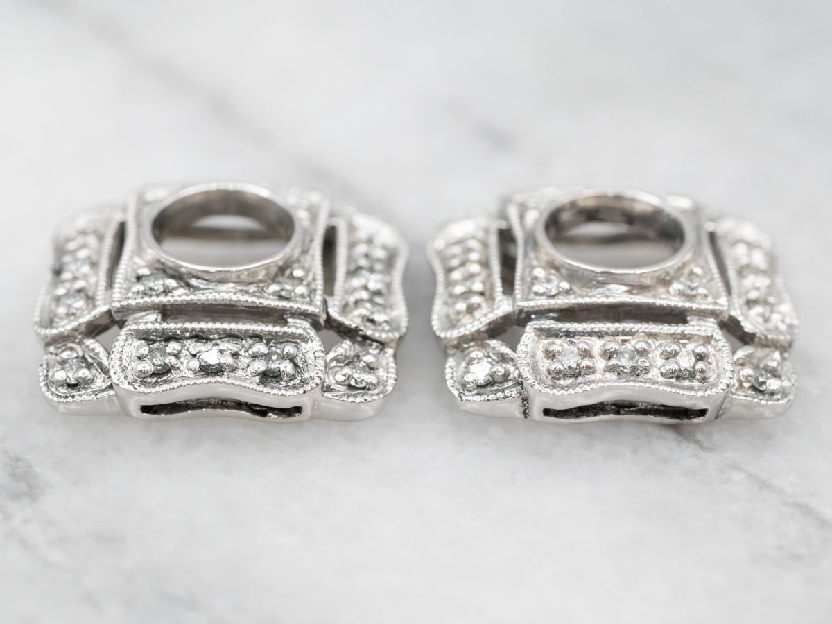 Classic White Gold Diamond Earring Jackets